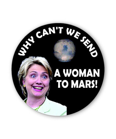 Woman to Mars Button Magnet
